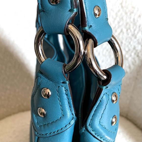 COACH Campbell Vintage Blue Leather Hobo Shoulder Y2K Bag - Picture 13 of 16